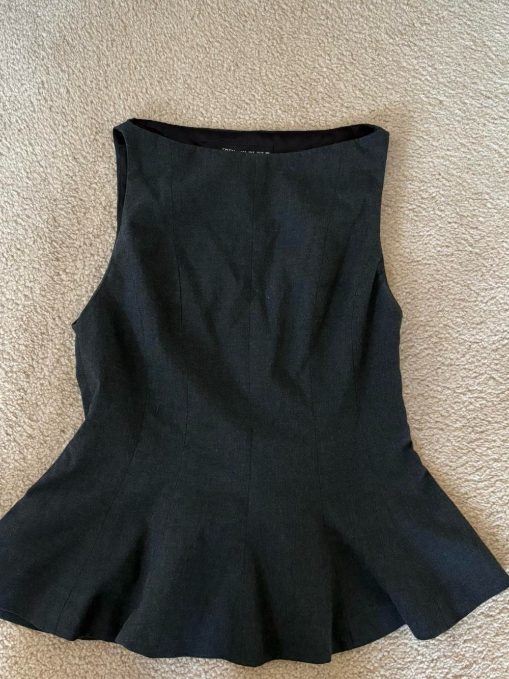 Zara Dark Gray Structured Dress Top